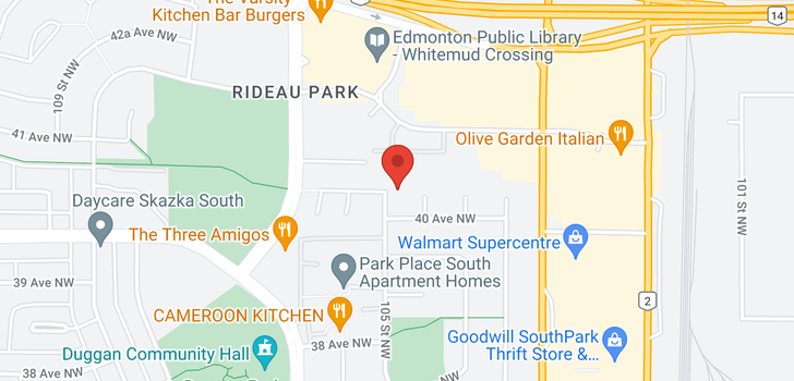 map of 4015 105 ST NW
